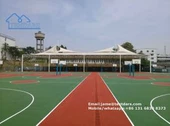 PVDF branco membrana tecido basquete tenda prédio para abrigo de estrutura permanente ao ar livre